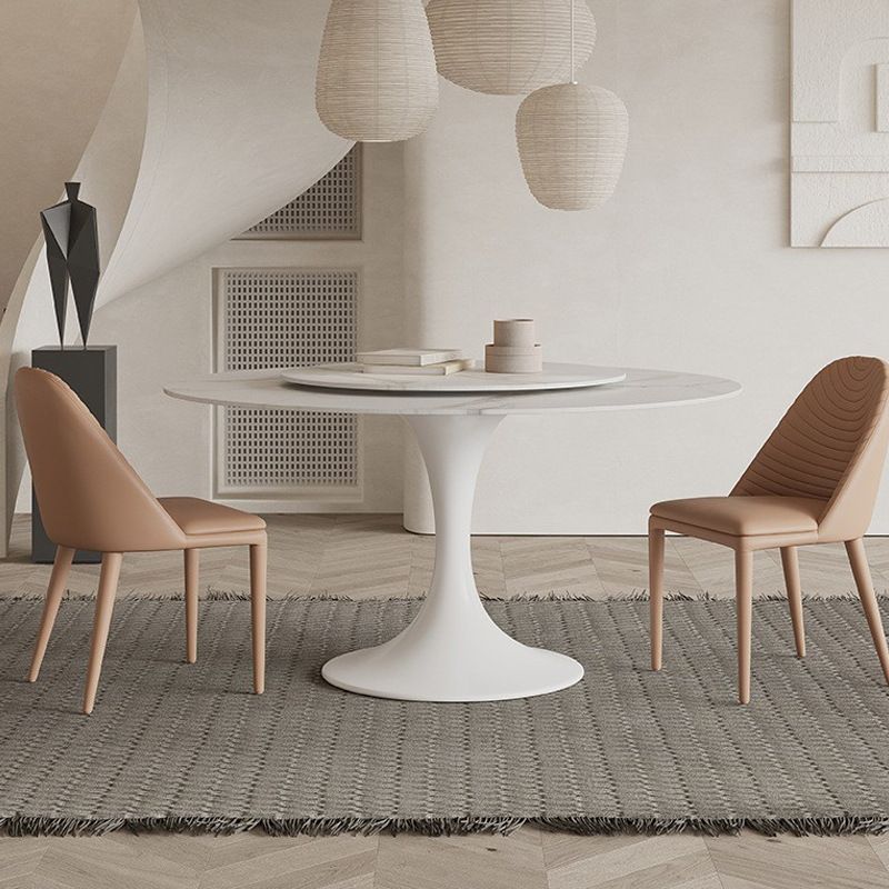 Modern Pure White Stone Dining Set Stone 1/4/5/7 Pieces Dining Furniture for Home