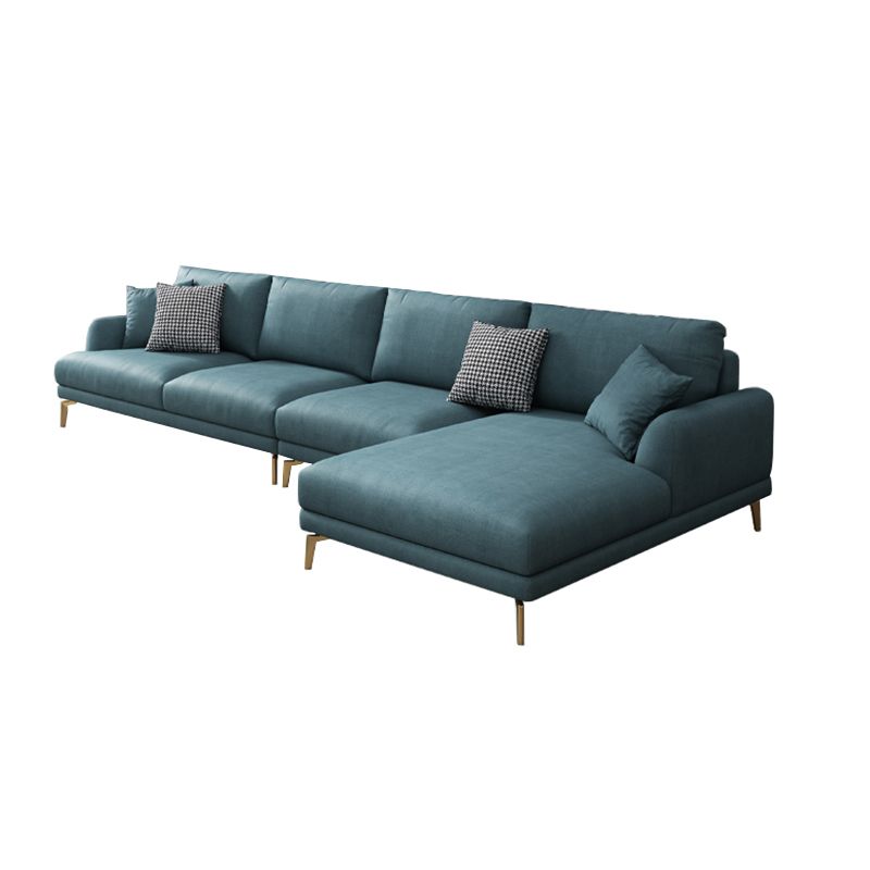 Contemporary Faux Leather Recessed Arm Furniture Sectionals in Green