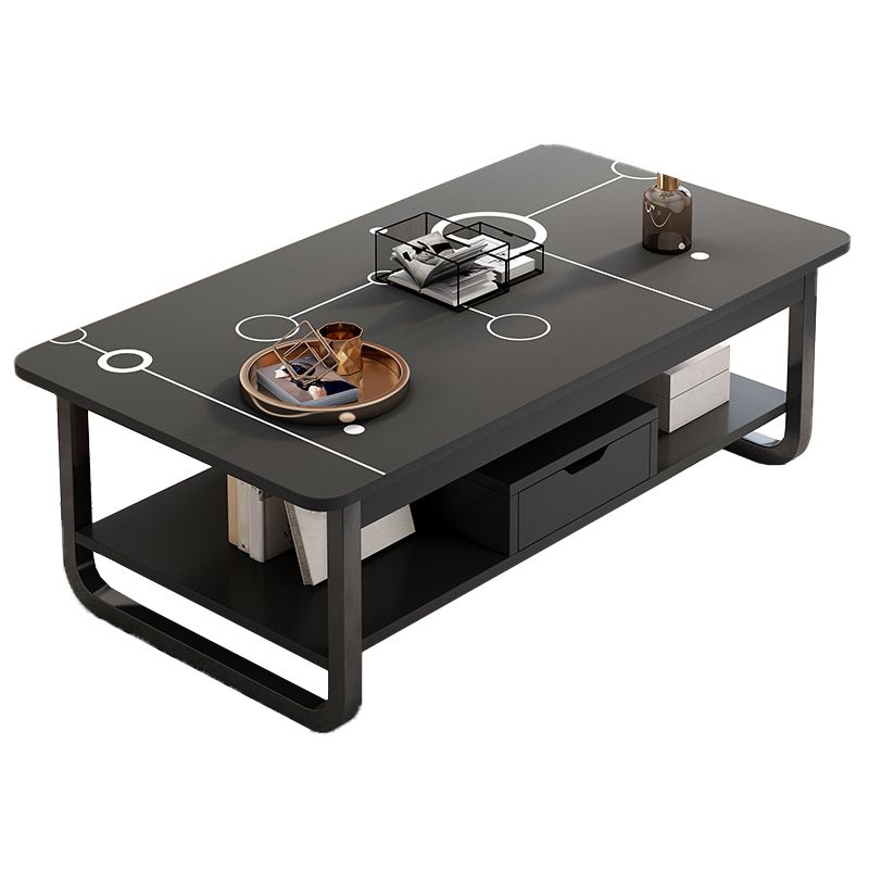 4 Legs Storage Coffee Table Set Modern Wood Rectangle Coffee Table