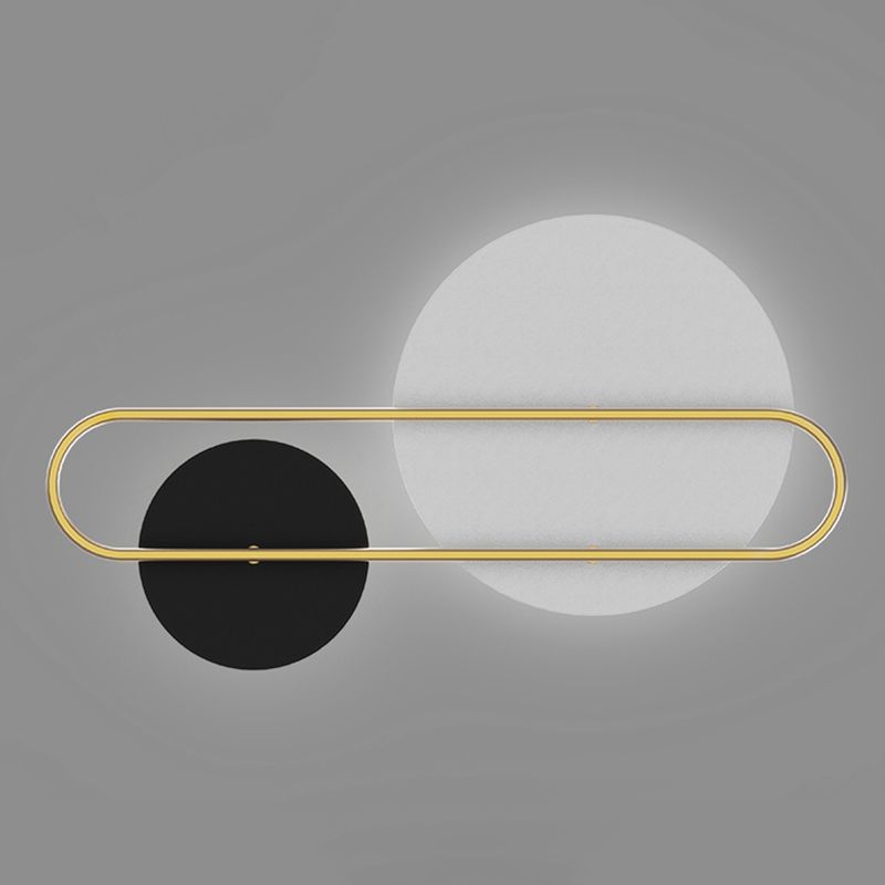 Metal Geometric Shape Wall Light Modern Style 2-Lights Wall Mounted Light Fixture in Gold