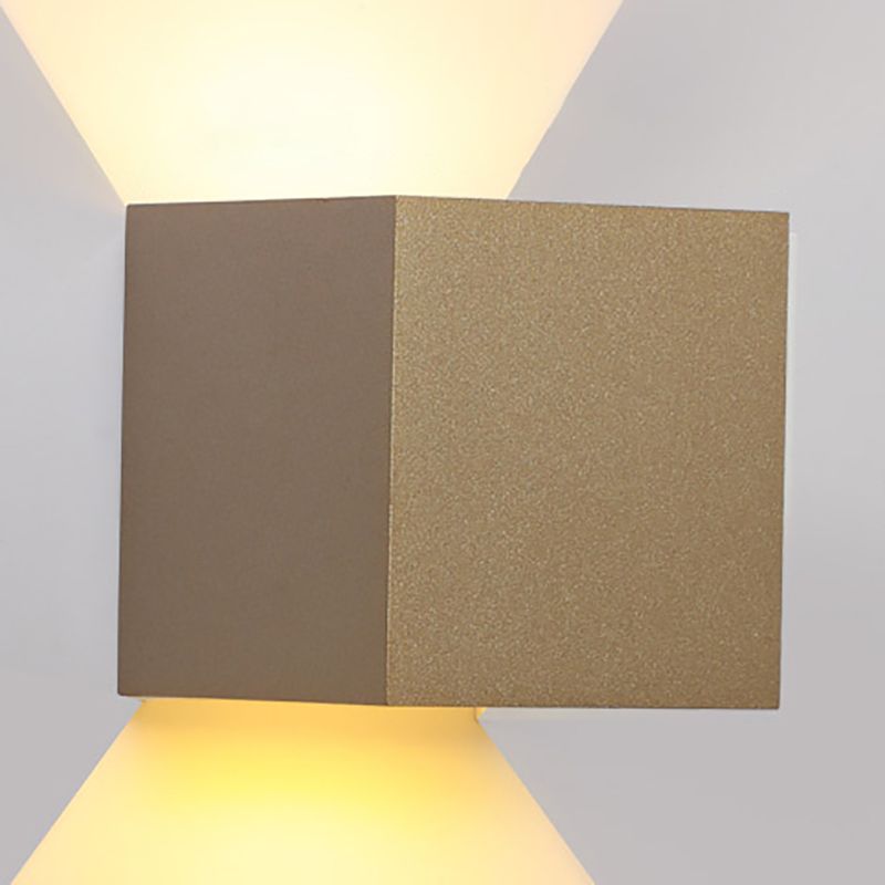 2 Lights Geometric Wall Washer Sconce Modern Style Metal Wall Lighting