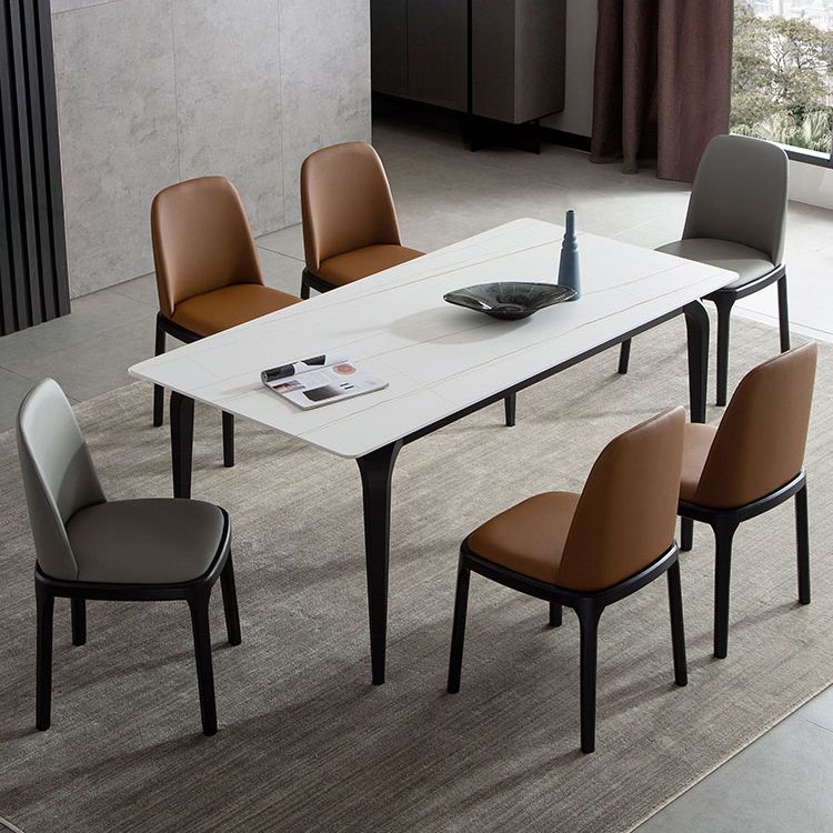 4 Legs Dining Site Table Simplicity Style Stone Dining Table for Home Kitchen