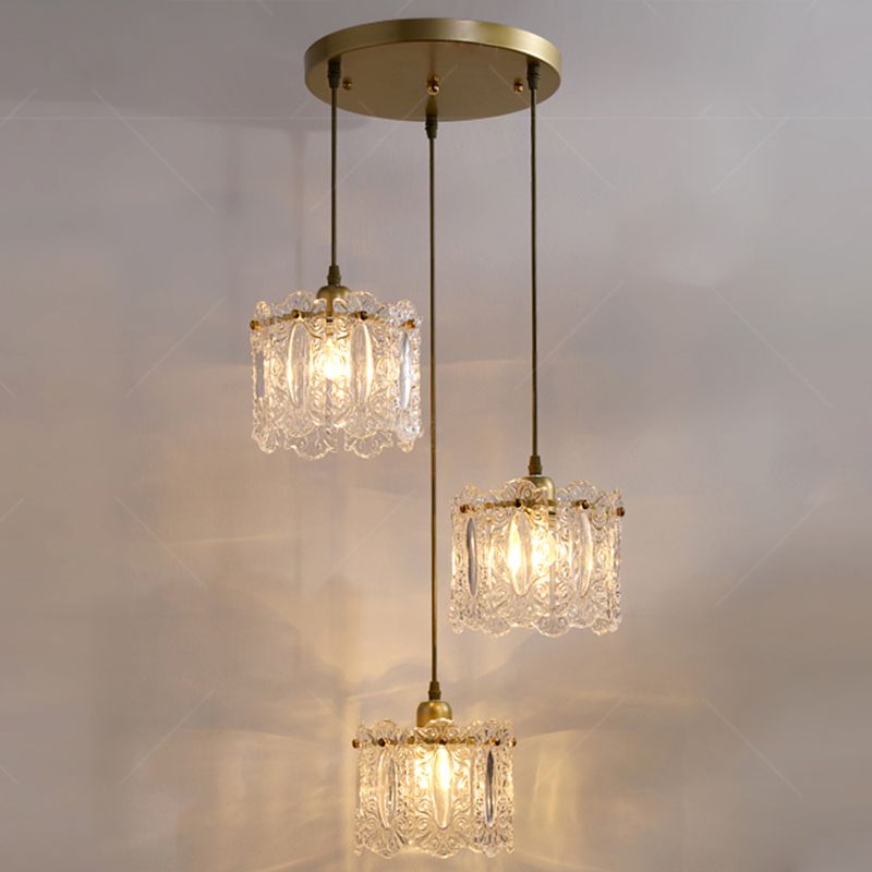 Gold Glass Pendant Lighting Fixtures Minimalism Ceiling Pendant for Dining Room