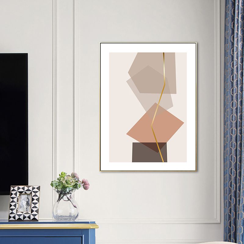 Illustration Geometric Wall Art Decor Scandinavian Textured Canvas Print for Living Room