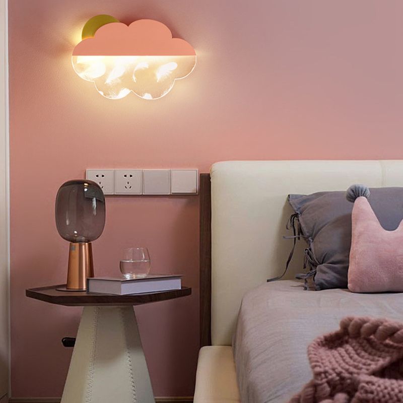 Lampada da parete a parete a forma di nuvola in metallo a 1 luci a parete montata a parete