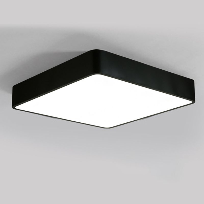 Plafonnier LED carré nordique en acrylique pour bureau, noir/blanc, 16"/23,5"/39" de large
