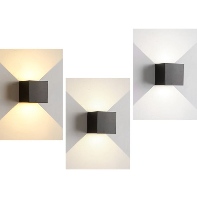 Moderner minimalistischer Stil quadratisch auf und ab LED Wandleuchte Metallwandleuchten für Außenwand