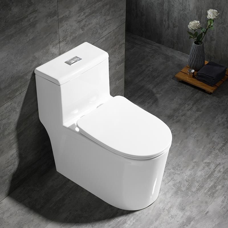 Contemporary Siphon Jet Flush Toilet White Urine Toilet with Seat for Bathroom