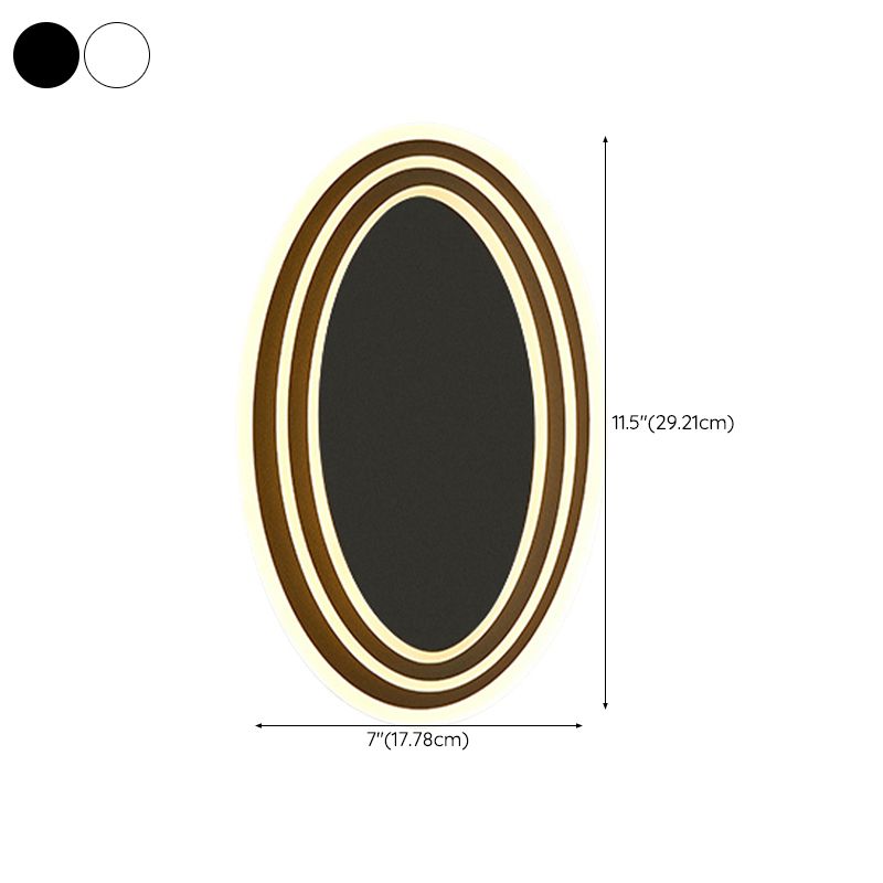 Modern Simple Iron Wall Light Ellipse Shape Rotatable Wall Lamp for Living Room