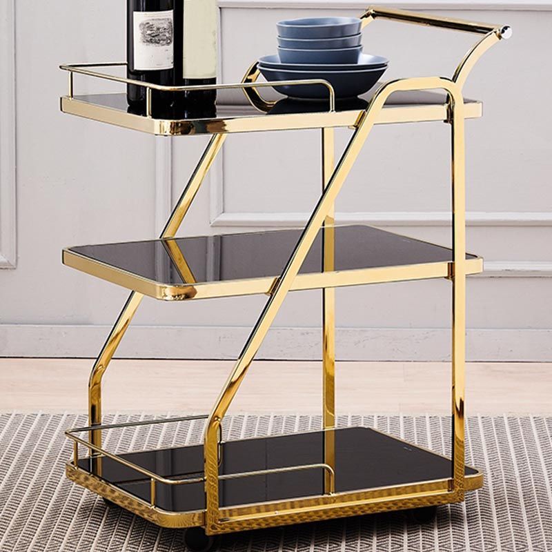 33.07" High Modern Style Prep Table Rolling Metal Prep Table for Home