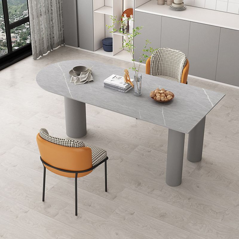 Round Sintered Stone Dining Table Modern Furniture with Tripod Steel Base