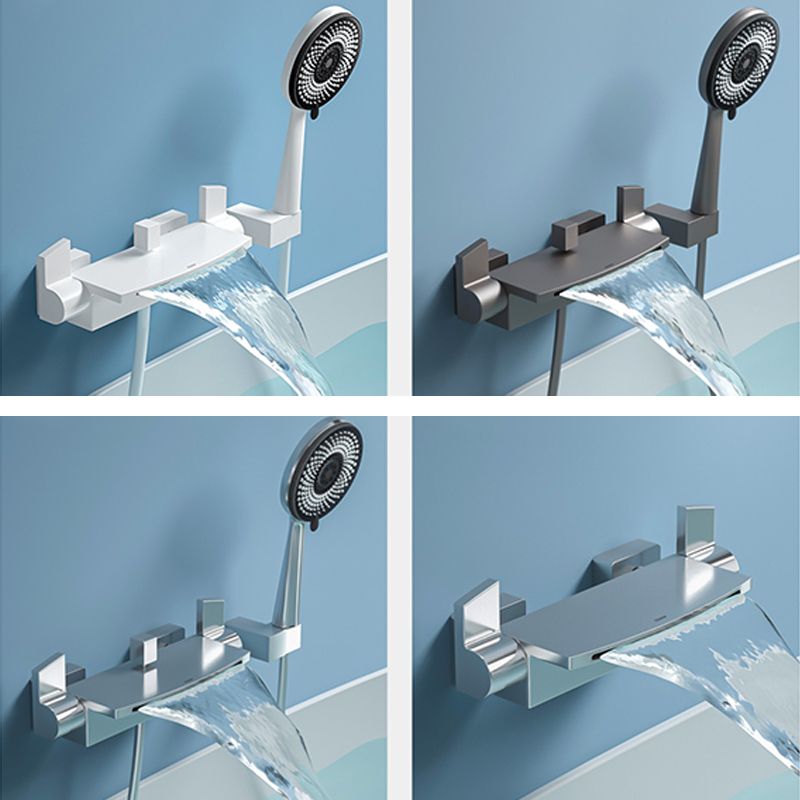 Modern Bathtub Faucet Copper Low Arc Wall Mounted Bathroom Faucet