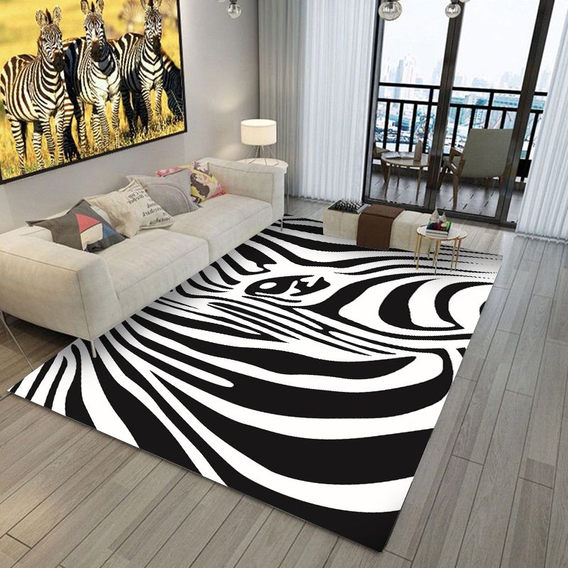Natural Leopard Printed Rug Polyester Indoor Carpet Non-Slip Backing Area Carpet for Living Room