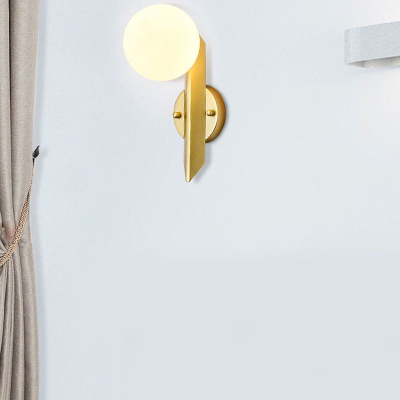 Modern Style Wall Sconce Glass 1 Light Ball Shape Sconces for Bedroom