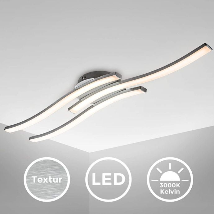 Curved Aluminum Semi Flush Light Fixture Modern LED Chrome Semi Flush Ceiling Light