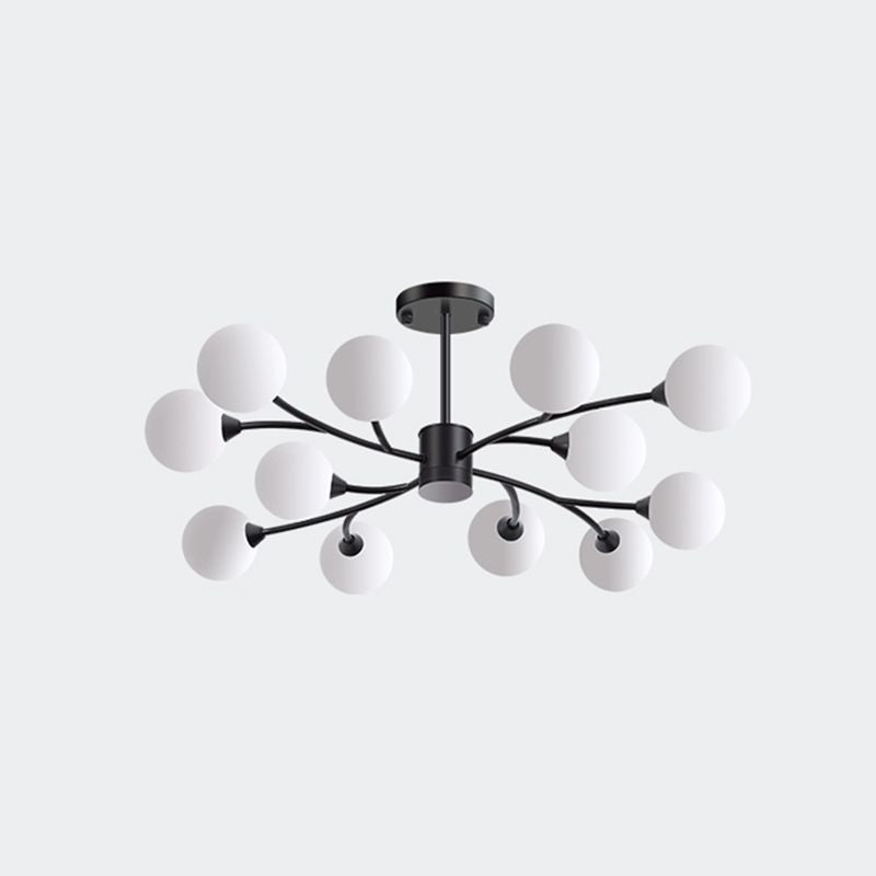 Black Glass Hanging Pendant Lights Modern Hanging Lamps for Living Room