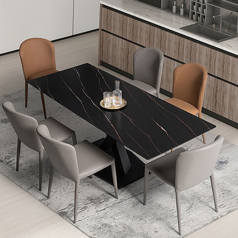 Faux Leather Kitchen Dining Armless Chair Upholstered Dining Chair