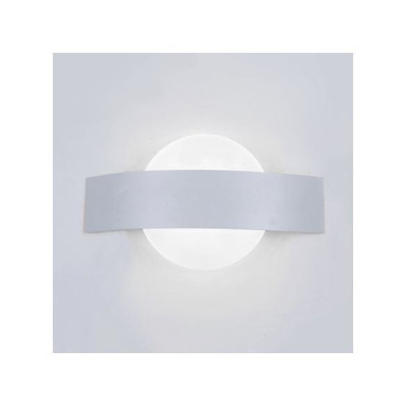 Runde/quadratische Acryl -Wandleuchte -Leuchte zeitgenössische LED Schwarz/Weiß -Finish -Wandlampe mit Metallrückenplatte in weißer/warmer Beleuchtung