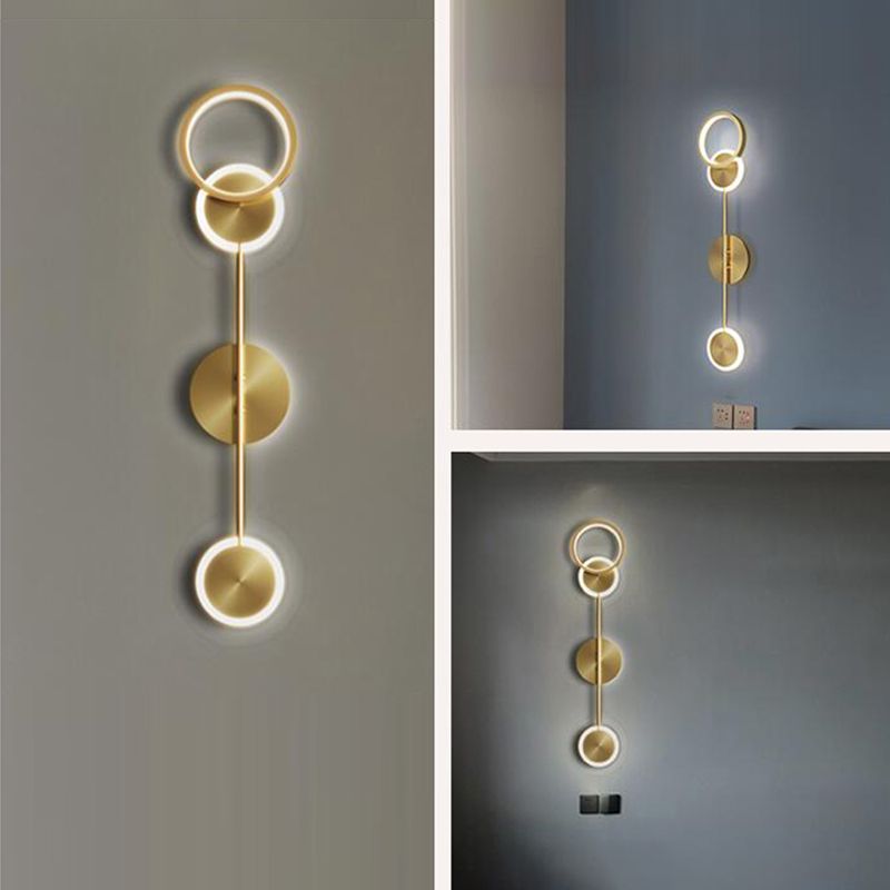Modern Luxury Style Round Wall Mounted Light Fixture Metal Wall Sconce Lighting for Bedroom