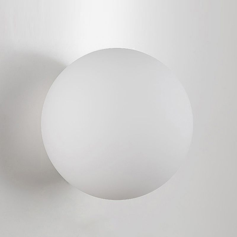 Glass Ball Wall Mount Light Fixture Simple 1 Light Wall Lamps in White