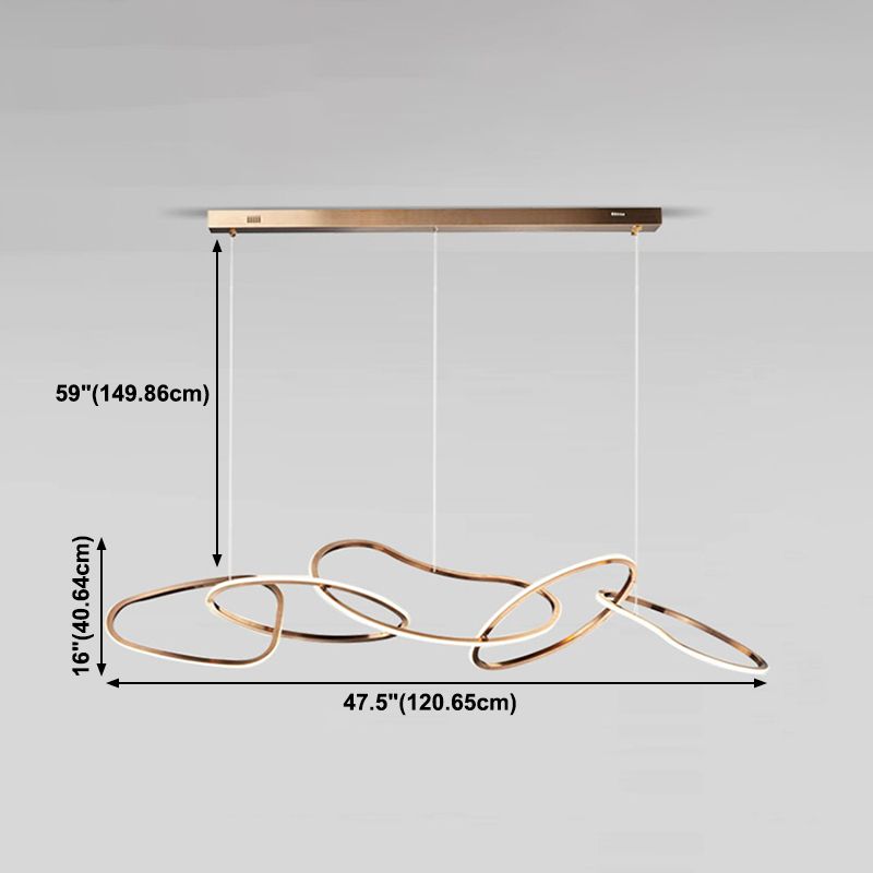 Simple 5 Lights Chandelier Light Fixtures Metal Hanging Chandelier for Cafe