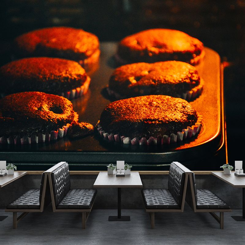 Mini Cake Mural Wallpaper Contemporary Mildew Resistant Commerce Shop Decoration