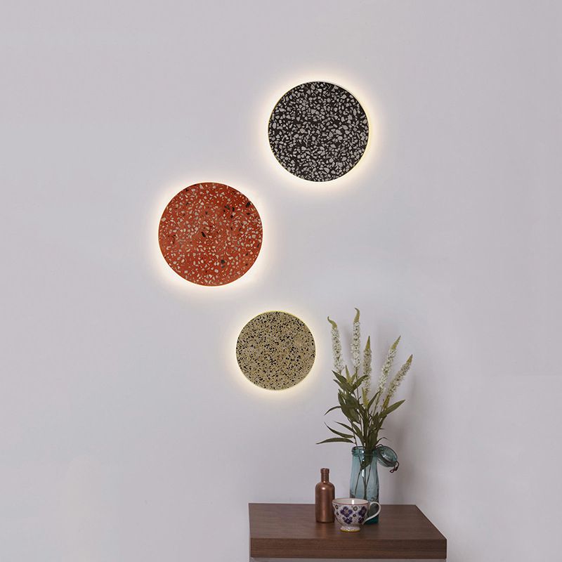 Stone Circle Sconce Light Fixture Nordic Style LED Wall Mount Light Fixture