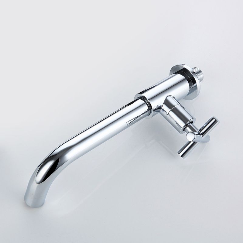 Wall Mounted Faucet Single Cross Handle Sink Faucet for Bathroom
