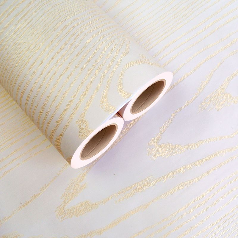 Faux Wood Wallpaper Roll Peel and Paste Industrial Living Room Wall Decor, 6.5 sq-ft