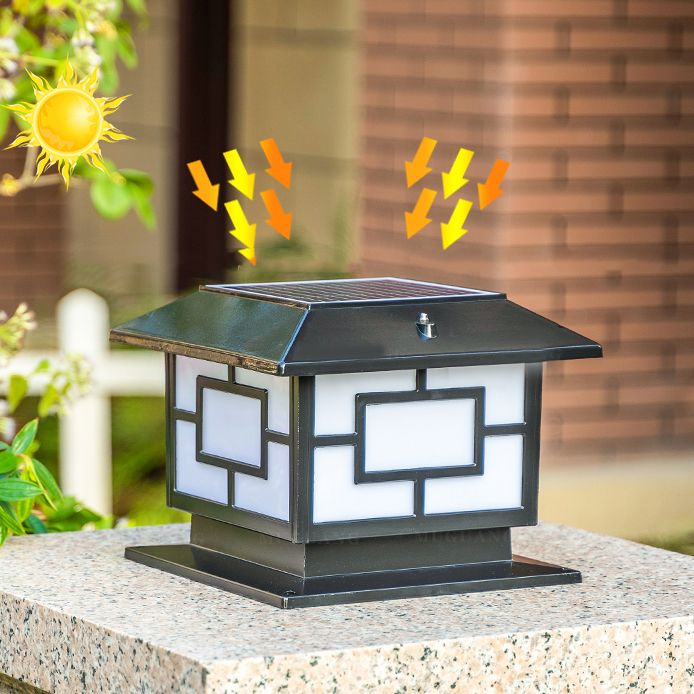 Simple LED Pillar Light Modern Solar Lighting Fixture for Garden