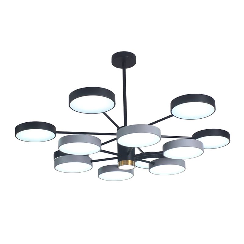 Round Shape Chandelier Modern Macaroon Iron Down Lighting Pendant for Living Room