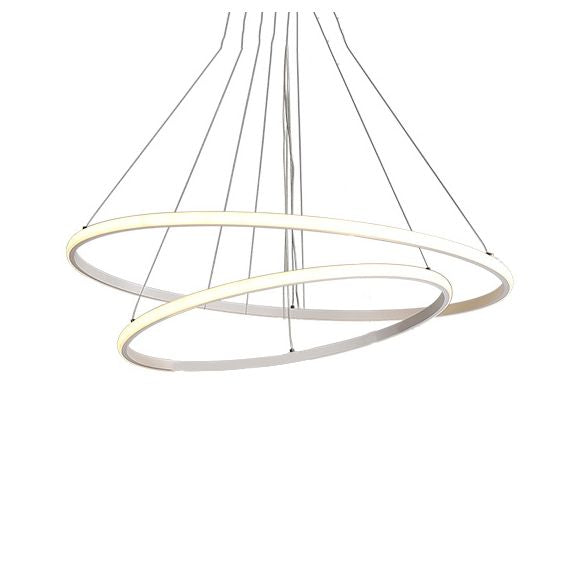 Brauner Multi-Ring-Kronleuchter moderner Acryl 2/3/4 Lichter Wohnzimmer LED-Deckenheize in warm/weiß/natürliches Licht