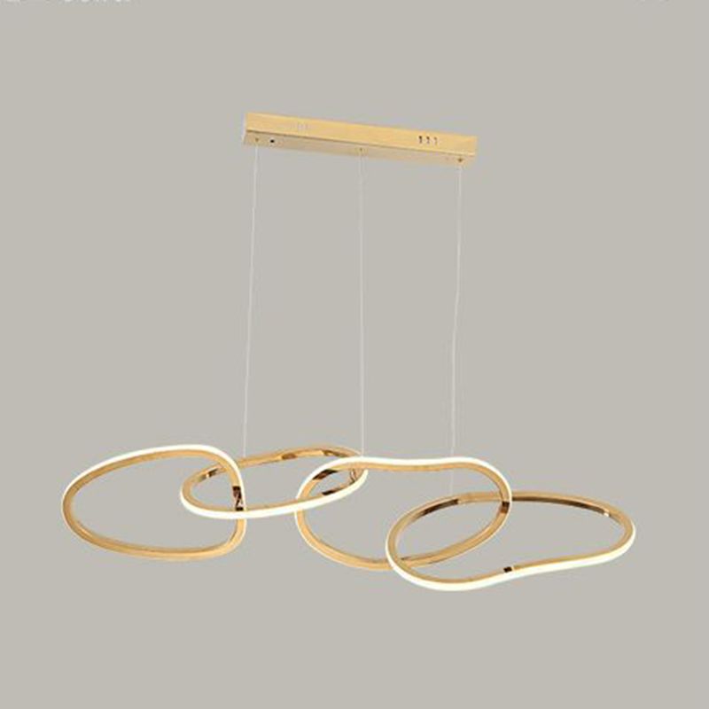 Luz colgante lineal de lámpara de metal posmoderna para comedor para comedor