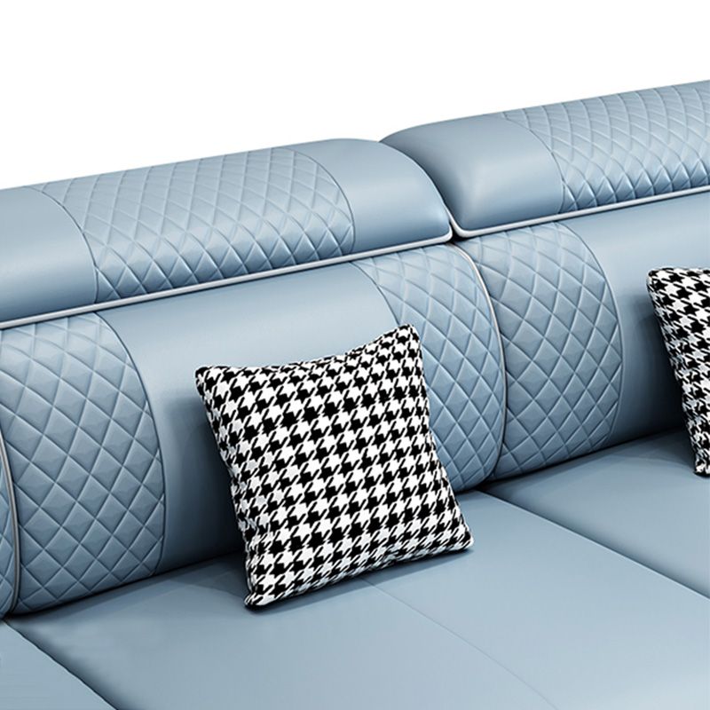 Modern Faux Leather Sofa with Pillow Top Arm for Living Room