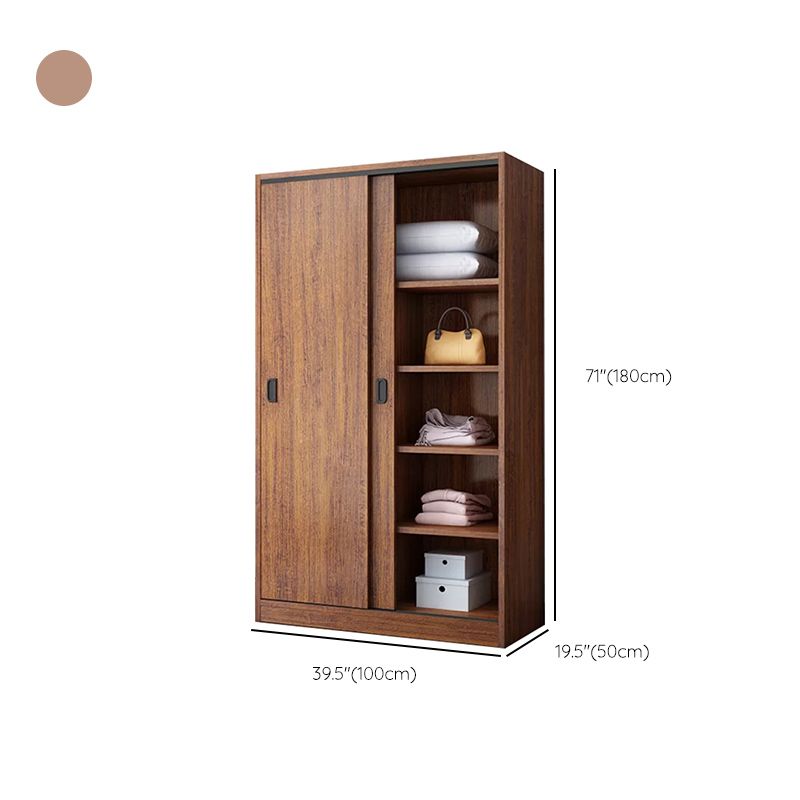 Engineered Wood Wardrobe Armoire Modern Storage Cabinet with Shelves