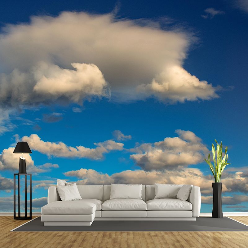 Sky Cloud Contemporary Style Sky Mural Mildew Resistant Wallpaper for Home Decor