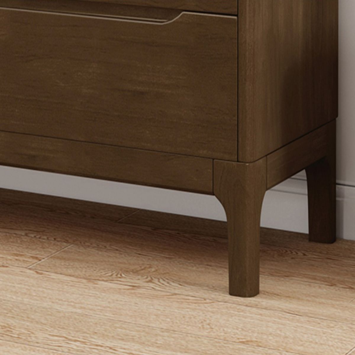 Espresso Solid Wood Accent Chest Mid-Century Modern Storage Cabinet with Drawers