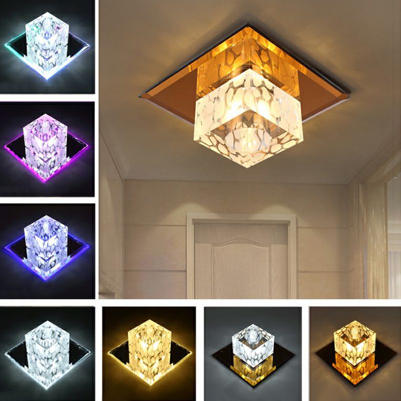 Cube Geformte Flush Mount Beleuchtung Minimalist Crystal Hallway LED Flush Mount Halterung