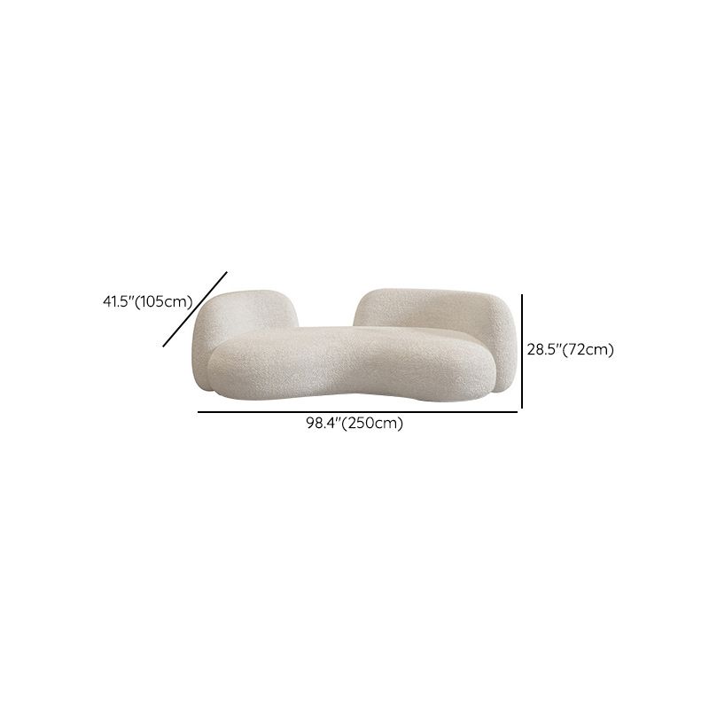 Tight Seat Modern Curved Loveseat Solid Color Stain Resistant Sofa