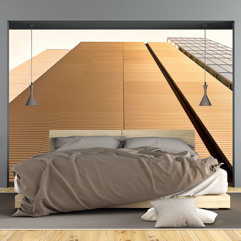 Vivid Photography Style Building Mural Wallpaper Mildew Resistant for Home Decor