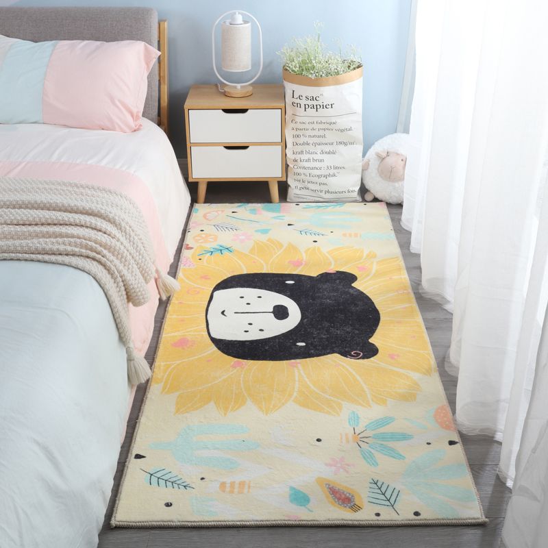 Red Modern Indoor Rug Blending Mushroom Area Rug Washable Rug for Home Decor