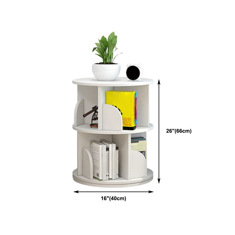 Modern Wooden Rotatable Bookcase Study Room Geometric Bookshelf