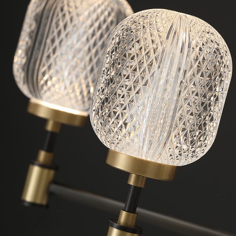 Lampadella ovale in vetro ovale trasparente per la sala da pranzo della sala da pranzo