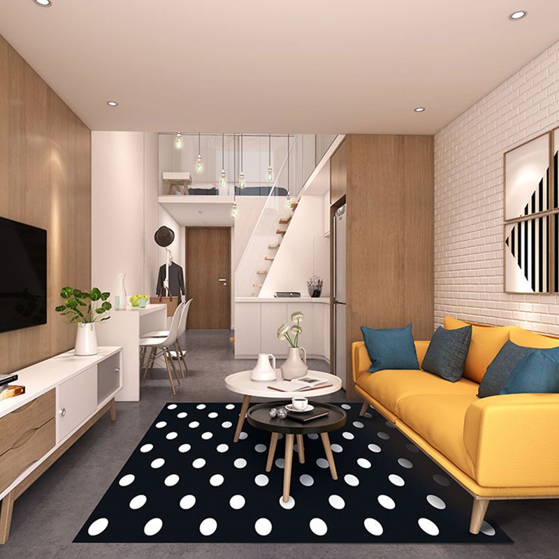 Modern Great Room Rug Multi-Color 3D Geometric Print Rug Carpet Synthetics Non-Slip Pet Friendly Washable Rug