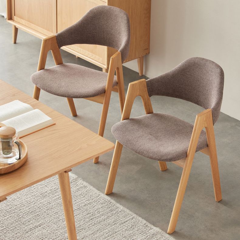 Chaise de salle à manger latérale contemporaine en bois massif, chaise d'appoint à dossier ouvert pour usage domestique