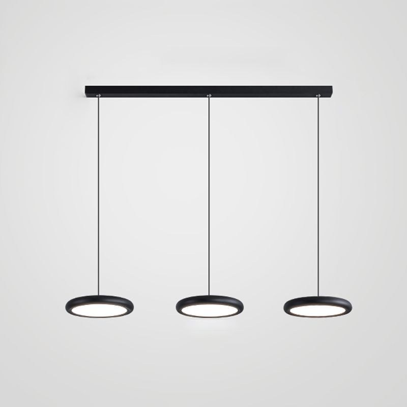 Modern Minimalist LED Pendant Light Frosted Aluminium Circular Hanging Lamp with Acrylic Shade