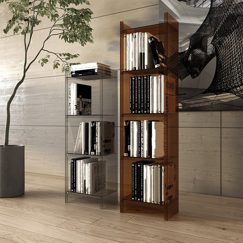 Acrylic Bookshelf Scandinavian Style Closed Back Bookcase for Home Office Study Room