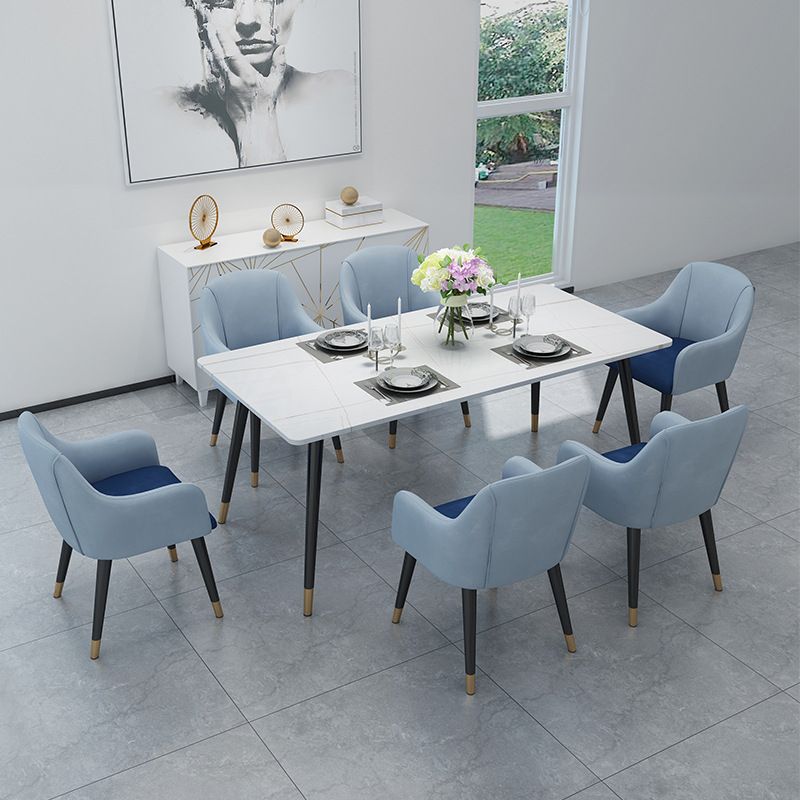 4-foot Stone Table Glam Rectangle Matte Finish Dining Table for Restaurant
