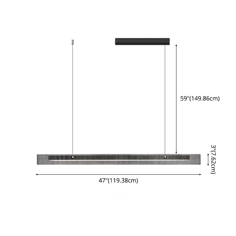 Dining Room Nordic Modern Island Light Fixture LED Linear Glass Pendant Light