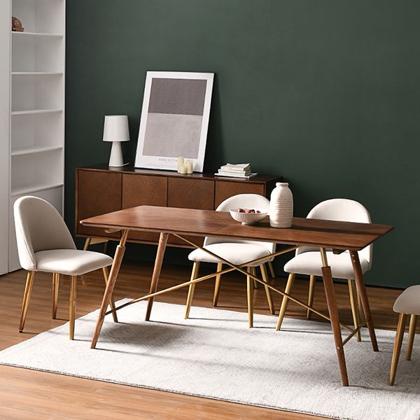 Traditional Luxury Dining Table Brown Wooden Dining Table for Home Use